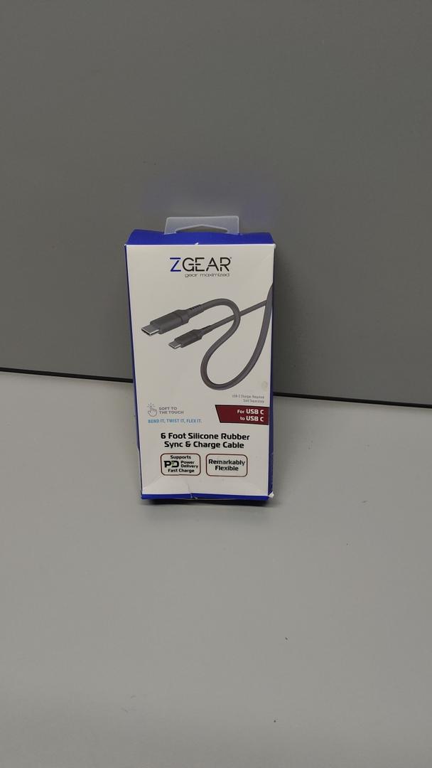 Z GEAR 6 Foot Silicone Rubber Sync & Charge Cable. For USB C to USB C