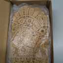 MECCANIXITY 4 Inch Wide 5 Yard Lace Ribbon - Floral Pattern Light Coffer Trim, Milk Silk for Sewing, DIY Crafts, Gift Wrapping, Wedding Decor