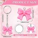 Kathfly Mini Pink Bow Keychains Cheer Bow Keychain 3D Resin Bowknot Charms with Rings Bulk for Coquette Girly Party Favors