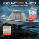 1200D Heavy Duty Waterproof T-Top Boat Center Console Cover with Motor Cover, Thick Tear-Resistant Marine Grade Polyester for T-Top Boat Center Console and Helm, 110" L x 60" W x 84" H, Gray
