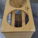 HTB Elevated Dog Bowls,Raised Dog Bowl Stand with 2 Stainless Steel Bowls,Elevated Raised Dog Bowls for Large Medium Small Sized Dogs (large-10"tall,48 Oz bowl, Bamboo)