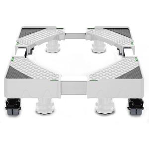 Upgrade Fridge Stand Mobile Base With 4 Locking Wheels And 4 Strong Feet HQO LOVL 27.5"-35.4" Adjustable Furniture Dolly for Washer Dryer Washing Machine Stand Pedestal, Refrigerator Stand(White)