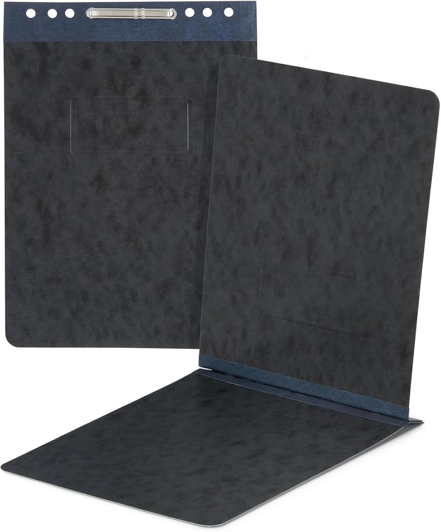 25 Blue Summit Supplies Report Covers with Sliding Bar Fastener - Black Pressboard Report Covers, Letter Size, Durable 2'' Capacity Business Report Covers