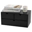 Wisuce Bamboo Desk Organizer - Mini Bamboo Desk Drawer Tabletop Cosmetic Storage Organization for Office or Home Black