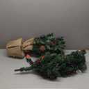 4ft Pre-lit Christmas Tree,Artificial Pine 300 PVC Branches Tips with 20 Red Berries & 20 Pinecone & 100 LED Lights & Burlap Wrapped Base Decor Xmas Tree (Green)