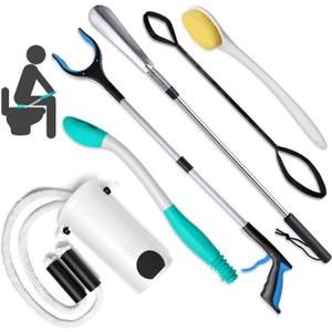 6PC Hip Kit, Hip Kit for Seniors, Surgery Recovery Items, Hip Replacement Kit After Surgery, Hip Replacement Recovery Kit with Grabber,Sock Aid,Leg Lifter,Dressing Stick,Shoehorn,Back Scratcher