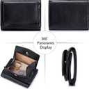 Small Wallet Women Genuine Leather RFID Blocking Trifold Tiny Wallets with Snap Coin Pouch 7 Card Solts