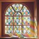Stained Glass Window Film, 3D Colorful Static Cling, 35.4" x 78.7"
