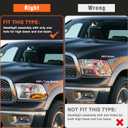 Compatible with 2009 2010 2011 2012 Dodge Ram 1500 2500 3500 Pickup Headlights Chrome Housing Amber Reflector Clear Lens Driver and Passenger Side (Not fit Quad Beam Models)