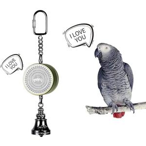 Colorday Bird Toys Parrot Talking Coach & Interactive Voice Bell for Parakeet, African Grey, Amazon Parrots, Quaker, Cockatiel, Conure (Green)