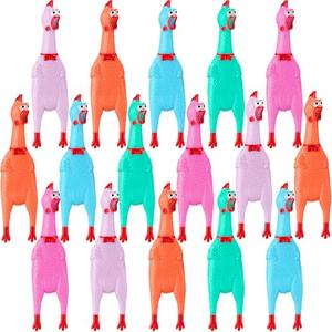 Sratte 16 Pack Screaming Chicken Toys Bulk Large Rubber Squeaking Chicken Toys for Pet Chew Gifts Prank Novelty Toy(12 Inch,Pastel Color)