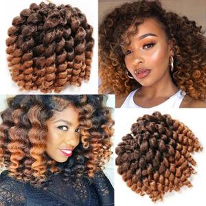 Kenkenten Jamaican Bounce Crochet Hair-4 Packs Deal 8 Inch 22Roots Jumpy Wand Curly Crochet Hair For Black Women(8 Inch 4 Packs, T1B-30#)