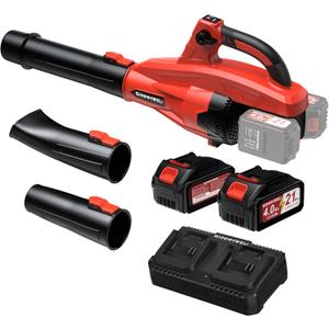 Cordless Leaf Blower 800CFM - Electric Leaf Blower Lightweight with 2 x 4.0Ah Battery & Dual Socket Charger & 3 Tubes & 6 Speeds & Turbo Mode for Lawn Care Patio Yard Roof Garage Dust Snow