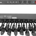 Tecmojo 1U Rack Mount 19 Outlet PDU Power Distribution Unit Power Strip Circuit Breaker fits 19-inch AV/Network/Server Cabinet/Closet/Enclosure