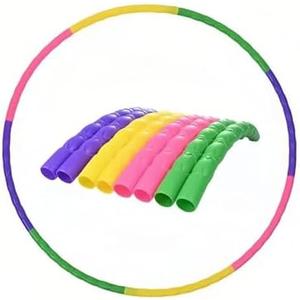Kids' Fitness Hoop, Suitable for Ages 4-15, 29.5 Inches in Diameter, 8 Detachable Vibrant-Colored Adjustable Size & Weight, for Outdoor Play, Games & Fitness 10 Pack
