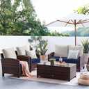 Favoyard Patio Chair Cushions 22 x 22 x 3 Inch Waterproof Outdoor Seat Cushions for Patio Furniture 3-Year Color Fastness Garden Sofa Couch Pads with Handle & Adjustable Straps Set of 2, Blue