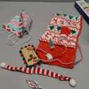 9 Pieces Christmas Doll Clothing Bulk Christmas Doll Accessory Set Including Plaid Dress Sleeping Bag Hammock Bathrobe Pillow Face Cover Swing Glasses for Xmas Gifts Dolls Outfit Costume(Cute)