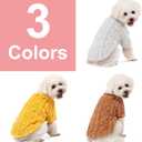 3 x Dog Sweater, 3 Pack Dog Sweaters for Small Dogs or Cats, Girl or Boy, Warm Dog Clothes Shirt Coat for Winter Christmas (Beige, Coffee, Yellow, XX-Small)