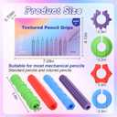 12 Pack Textured Silicone Pencil Grip for Adults Fidget Sensory Toys as ADHD Anxiety Focus Relief Tool Classroom Handwriting Pencil Sleeve Christmas Stocking Stuffers Gifts (Classic)