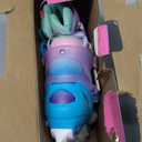 Girls Ice Skates for Kids Boys, Adjustable Kids Skates for Outdoor Indoor Rink, Rainbow Soft and Comfortable Lining Ice Skating Shoes Ages 3-12 Youth (Small - Litter Kids, Blue)