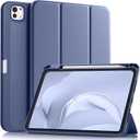 Akkerds for iPad Pro 11 Inch Case (M5/M4) 2025/2024 6th/5th Generation with Pencil Holder, for iPad Pro Case 11 Inch with Trifold Stand Protective Cover/Soft TPU Back, Auto Wake/Sleep, Blue Gray