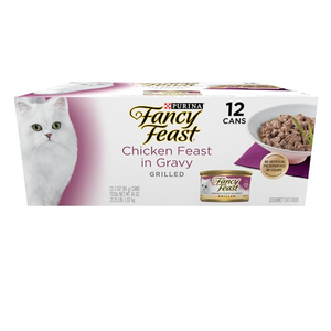 Purina Fancy Feast Grilled Chicken Feast Wet Cat Food (12) 3 oz Cans, EXP 05-2028