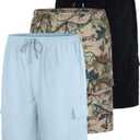 Real Essentials 3 Pack: Boys Swim Trunks with Pockets Swimsuit with Mesh Lining UPF 50