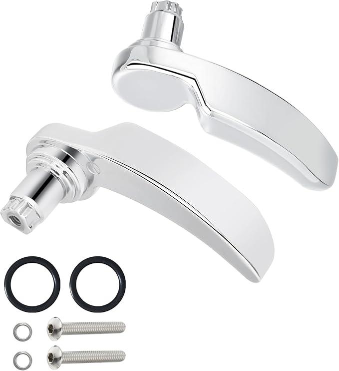PBYMT Saddle Bag Latches Kit Steel Saddlebag Lid Lifters Handle Lever Fit for Harley Touring Road King Street Glide Electra Glide Ultra Limited 2014-2024, Chrome
