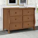 Delta Children Universal 6 Drawer Dresser, Interlocking Drawers, Chestnut, 20.8"D x 47.3"W x 34.8"H