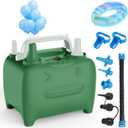 OWill Balloon Pump Electric, Multipurpose Balloon Inflator Electric Air Pump, Portable Dual Nozzle Balloons Air Pump Electric 600W Blow Machine for Party Decoration (Green)