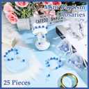 Yinkin 50 Pieces Blue Baptism Mini Rosaries Include 25 Pcs Blue Baptism Baby Rosary and 25 Pcs Organza Bags Baptismal Gifts Baby Christening Gifts for First Communion Decorations Party