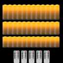 36 Pack Waterproof Outdoor Flameless Candles, Battery Operated Flickering LED Candles with Remote Control and Timer for Outdoor Larterns, Porch, Home, Parties, Special Occasions