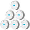 AEGISLINK Smoke Carbon Monoxide Detector, Interlinked Combination Smoke CO Alarm, Battery Powered, Wireless Interconnected, Digital Display, SC-RF220, 6-Pack