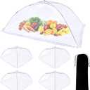 ZMCINER 5 Pack Food Tents Food Covers for Outdoors Mesh Screen Include 1 Extra Large (40"X 24") & 4 Standard (17"X 17") Collapsible and Reusable Mesh Food Covers for Outside, Fruit Cover