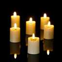 Simplelight Ivory Flameless Votive Candles with Timer, Realistic Black Wick Fall Candles Battery Operated, Battery Included, D 1.8 X H 3.1, Set of 6 for Halloween, Holiday Decoration (Ivory)