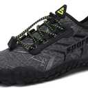 UBFEN Water Shoes Aqua Swim Shoes Mens Womens Beach Sports Quick Dry Barefoot for Boating Fishing Diving Surfing Grey Color Size US 12 Women 10 Men