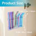 2Pack 9.5" Large Acrylic Straw Holder for Cabinet Door Kitchen Cabinets Straws Organizer, Reusable Tumbler, Small Kitchens Accessories Storage Container (Transparent), 9.50x 3.07x1.18 inch