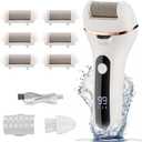 Electric Foot File, Professional Foot Callus Remover Rechargeable Pedicure Tools with 6 Roller Heads for Cracked Heels and Dead Skin