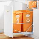 35 Qt Double Pullout Trash Can with Soft-Close Slides, Twin Mode Under Sink Garbage Bin Kit with Door Mounting for Kitchen Cabinets, Trash Can Not Included, Requires 16" W X 23" D Cabinets