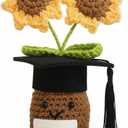 Teacher Appreciation Gifts – Cute Crochet Doll with Sunflowers & Graduation Cap – “Thank You for Helping ME Grow” Card – Teacher Gifts for Women, End of Year Teacher Gifts