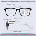 JO Progressive Multifocus Reading Glasses 2 Pack Reader with Metal Core Wire Acetate Frame for Near Workspace (Black/Grey, 3, x)