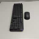 Wireless Keyboard and Mouse Backlit - Typewriter Keyboard with Magnetic Wrist Rest, Retro Round Keycaps, Light Up Letters, 2.4GHz Cordless Combo for Mac, Windows, PC, Laptop, Trueque [Upgraded] (Black)