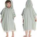 ZICOTO Stylish Hooded Beach Towel for Kids - Extra Soft and Fast Drying Poncho for Toddlers 3-6 Years is Made of Premium Cotton - Perfect Cover Up for Beach Days or Pool and Bath Time Adventures (Sage)