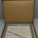 Heesch Hanging Earring Organizer Frame Wall Mounted Jewelry Holder Vintage Rustic Stud Earring Display with Removable Rod and 12 Hooks for Necklaces, Bracelets and Rings (Teal)