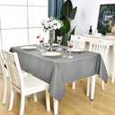 Grey Rectangle Tablecloth Waterproof Stain Resistant Wrinkle Free Square Table Cloth 210GSM Polyester Wipeable Table Cover for Party, Banquet, Indoor & Outdoor - Rectangular, 54 x 54 inch