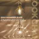 Hammered Glass Pendant Light Gold Pendant Lights Kitchen Island 12in Large Brass Kichen Island Light Over Sink Glass Ceiling Pendant Light for Entry Hallway Dining Room