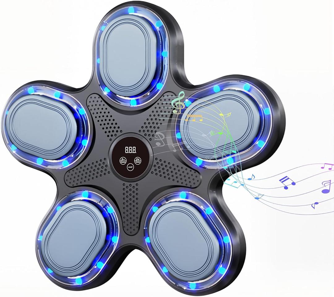 Music Boxing Machine for Adults, Bluetooth Smart Boxing Training Machine, Wall Target Punching Workout for Kids, Fun Fitness Equipment, Reflex Training Suitable for Home, Office, Gym