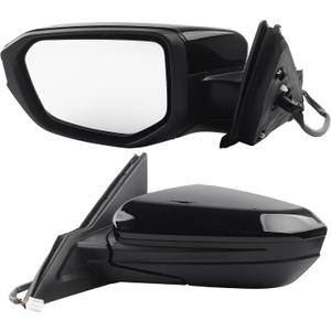 Dasbecan Left Driver Side Door Mirror Compatible with Honda Civic 2016-2021 Power Glass Non-Heated Manual Folding Paint to Match Replaces 76258TBAA02ZA HO1320283 Black 3Pins (For US Built Models)