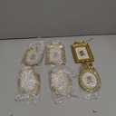 Vicenpal 6 Pcs Tiny Picture Frame Small Picture Frames Oval Frames Gold Vintage Baroque Ornate Antique Frames Resin Oval Frame Table Display Frame for Home Wedding(Elegant Style)