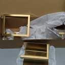 5 Pieces Bathroom Hardware Accessories Set Brushed Gold, 24Inch Bathroom Towel Rack Set SUS304 Stainless Steel, Square Toilet Paper Holder with Shelf Heavy Duty, Wall Mounted